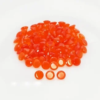 45.40 Cts. Carnelian 5mm Faceted Round Shape AA Grade Gemstones Parcel - Total 100 Pcs.