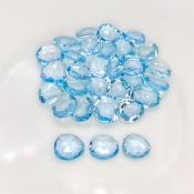 55.15 Carat Sky Blue Topaz 8x6-9.5x8.5mm Rose Cut Irregular Shape AAA Grade Gemstones Parcel - Total 30 Pcs.