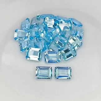 46.10 Carat Sky Blue Topaz 8x6mm Step Cut Octagon Shape AAA Grade Gemstones Parcel - Total 25 Pcs.