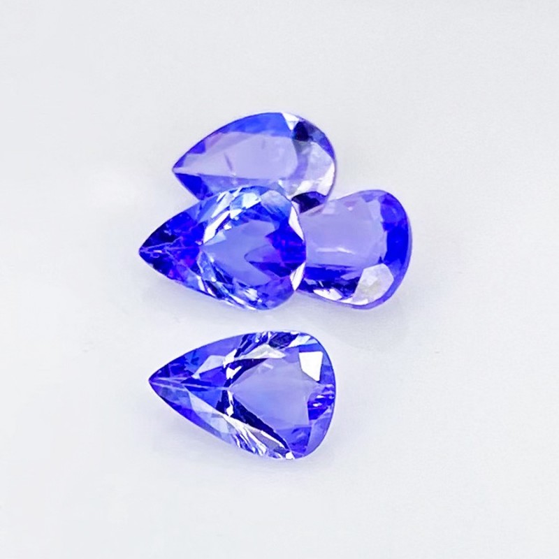 2.20 Cts. Tanzanite 7x5mm Faceted Pear Shape AA Grade Gemstones Parcel - Total 4 Pcs.
