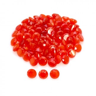 64.90 Cts. Carnelian 6mm Faceted Round Shape AA Grade Gemstones Parcel - Total 80 Pcs.