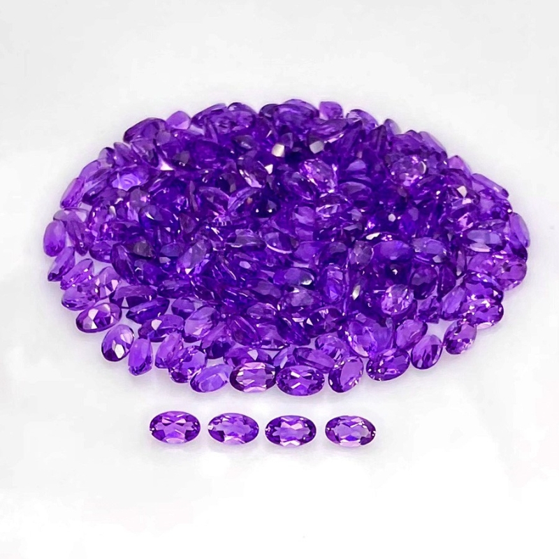 56.10 Cts. African Amethyst 5x3mm Faceted Oval Shape AA Grade Gemstones Parcel - Total 255 Pcs.