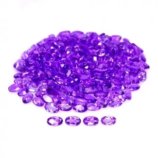 African Amethyst Faceted Oval Shape Gemstone Parcel - 5x3mm - 255 Pc. - 55.55 Cts.