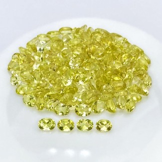  113 Carat Lemon Quartz 7x5mm Faceted Oval Shape AAA Grade Gemstones Parcel - Total 149 Pcs.