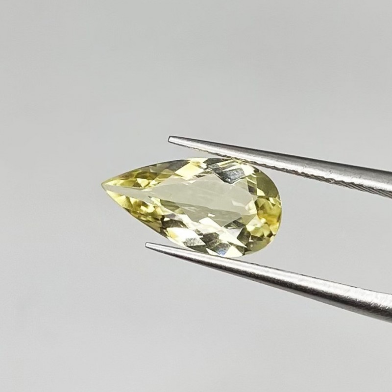 Yellow Beryl Faceted Pear Shape AAA Grade Loose Gemstone - 12x6.5mm - 1 Pc. - 1.5 Carat