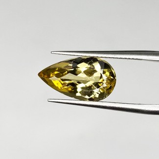 3.05 Carat Yellow Beryl 14x8mm Faceted Pear Shape AAA Grade Loose Gemstone - Total 1 Pc.