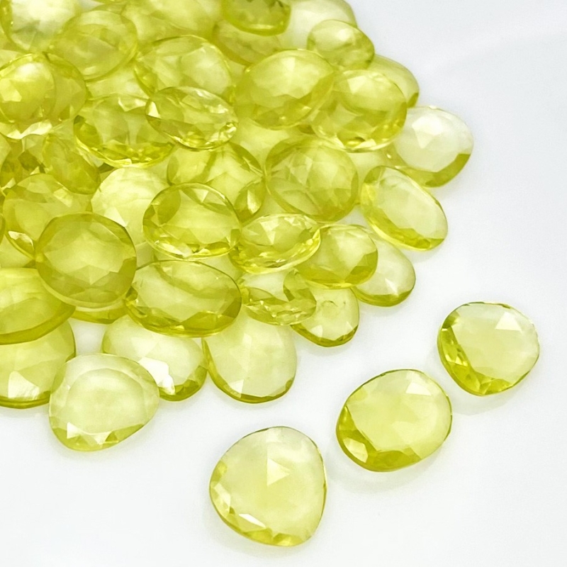 190.9 Carat Lemon Quartz 9x7-14x10mm Rose Cut Irregular Shape AA Grade Gemstones Parcel - Total 78 Pcs.