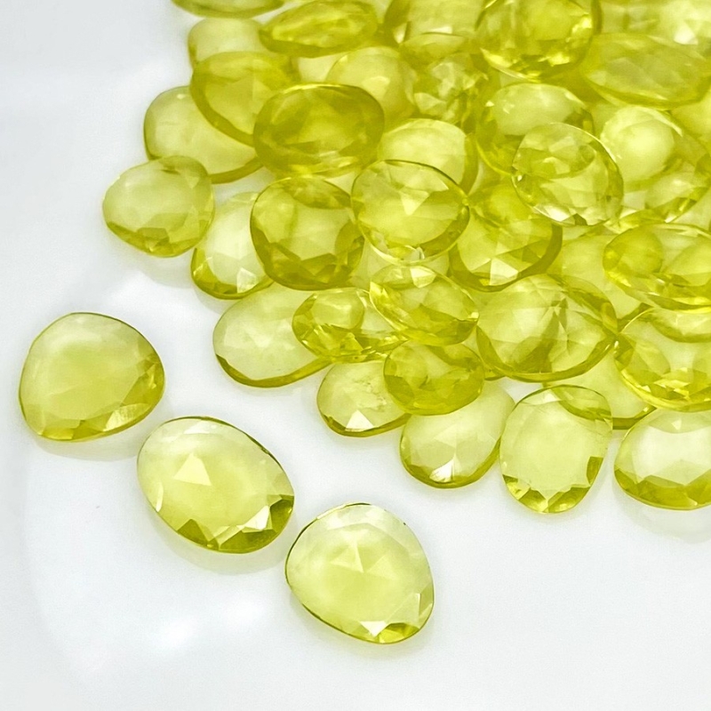 190.9 Carat Lemon Quartz 9x7-14x10mm Rose Cut Irregular Shape AA Grade Gemstones Parcel - Total 78 Pcs.