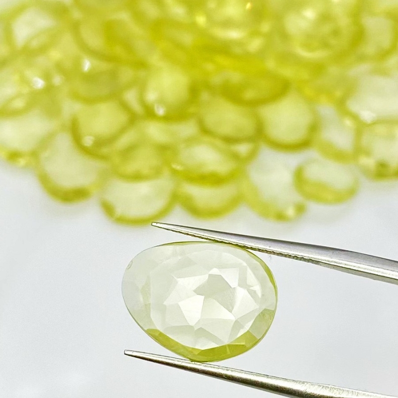 197.5 Carat Lemon Quartz 9x7-14x10mm Rose Cut Irregular Shape AA Grade Gemstones Parcel - Total 81 Pcs.