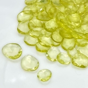 197.5 Carat Lemon Quartz 9x7-14x10mm Rose Cut Irregular Shape AA Grade Gemstones Parcel - Total 81 Pcs.