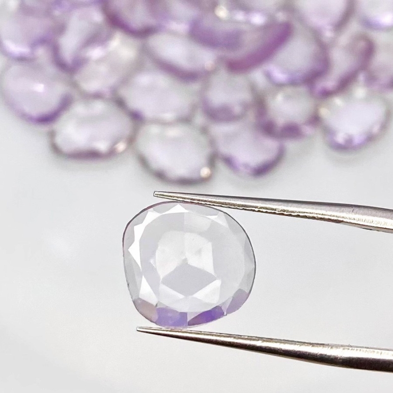 87.15 Cts. Pink Amethyst 11-13mm Rose Cut Irregular Shape AA Grade Gemstones Parcel - Total 40 Pcs.