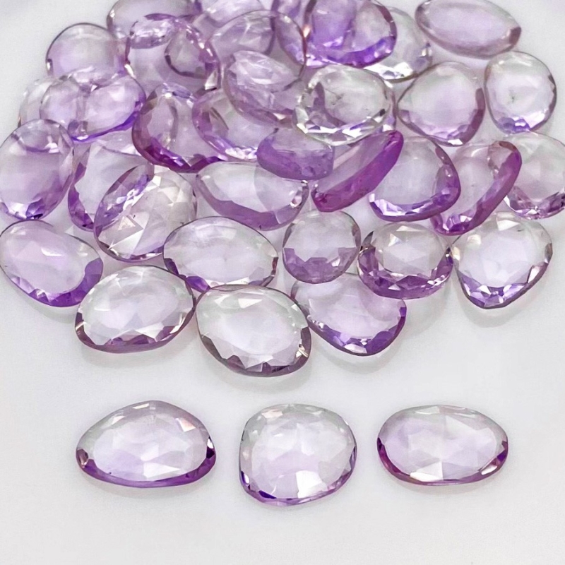 87.15 Cts. Pink Amethyst 11-13mm Rose Cut Irregular Shape AA Grade Gemstones Parcel - Total 40 Pcs.