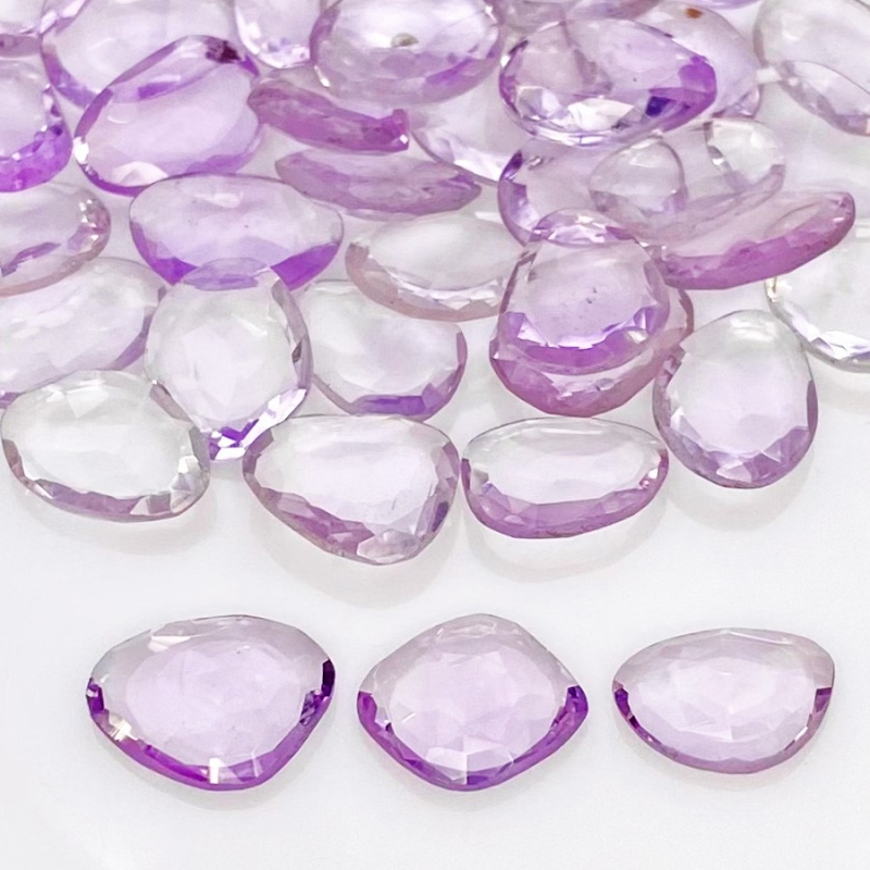 80.40 Cts. Pink Amethyst 9-13mm Rose Cut Irregular Shape AA Grade Gemstones Parcel - Total 40 Pcs.
