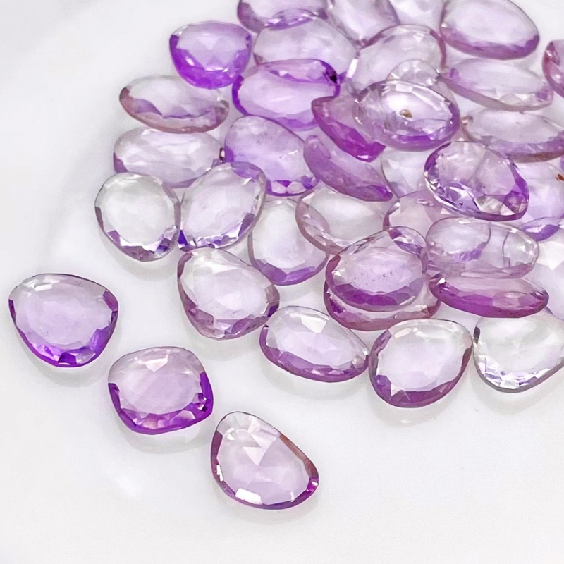 80.40 Cts. Pink Amethyst 9-13mm Rose Cut Irregular Shape AA Grade Gemstones Parcel - Total 40 Pcs.