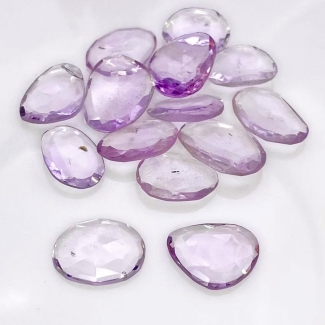 44.85 Cts. Pink Amethyst 13-16mm Rose Cut Irregular Shape AA Grade Gemstones Parcel - Total 14 Pcs.