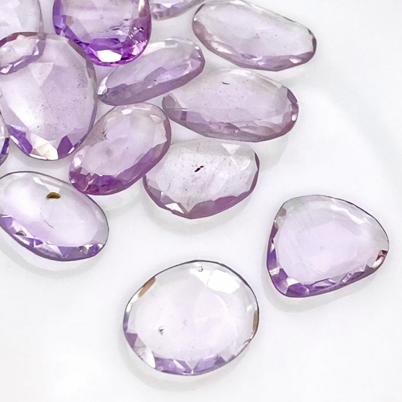44.85 Cts. Pink Amethyst 13-16mm Rose Cut Irregular Shape AA Grade Gemstones Parcel - Total 14 Pcs.