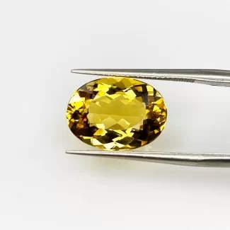 Yellow Beryl Faceted Oval Shape AAA Grade Loose Gemstone - 13x9.5mm - 1 Pc. - 4.44 Carat