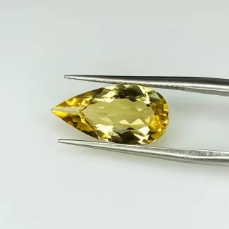 3 Carat Yellow Beryl 16x8mm Faceted Pear Shape AAA Grade Loose Gemstone - Total 1 Pc.