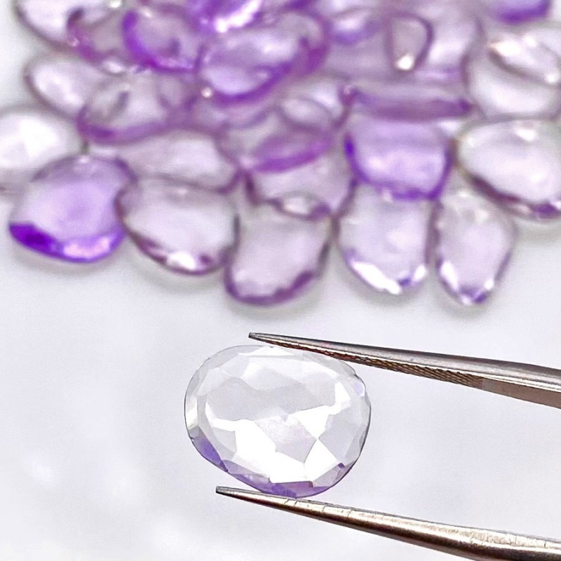 80.40 Cts. Pink Amethyst 9-13mm Rose Cut Irregular Shape AA Grade Gemstones Parcel - Total 40 Pcs.