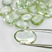 58.85 Cts. Green Amethyst 11-13mm Rose Cut Irregular Shape AA+ Grade Gemstones Parcel - Total 24 Pcs.