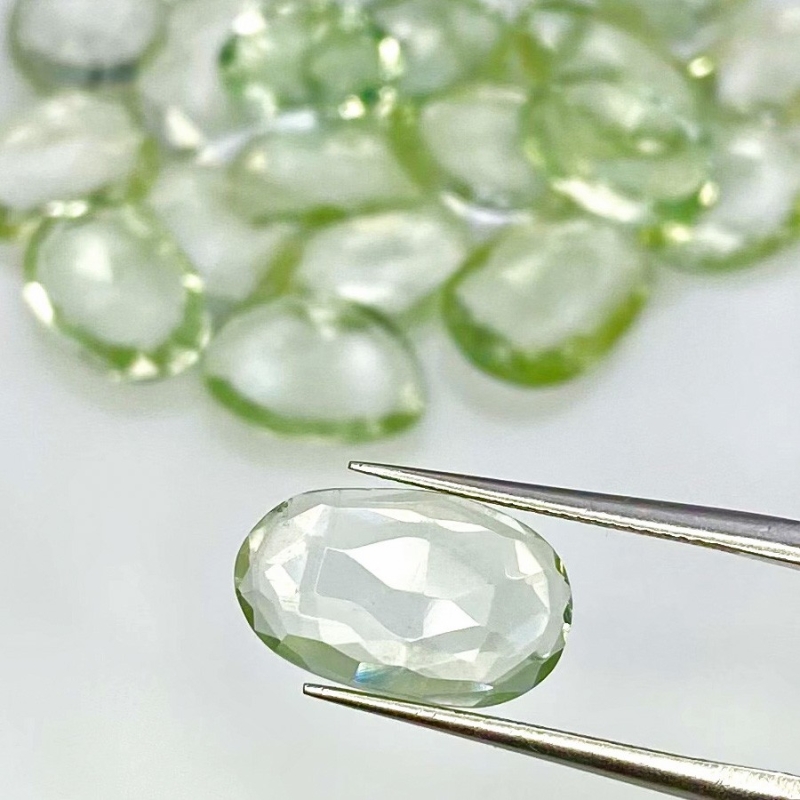 58.85 Cts. Green Amethyst 11-13mm Rose Cut Irregular Shape AA+ Grade Gemstones Parcel - Total 24 Pcs.