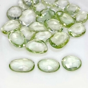 58.85 Cts. Green Amethyst 11-13mm Rose Cut Irregular Shape AA+ Grade Gemstones Parcel - Total 24 Pcs.