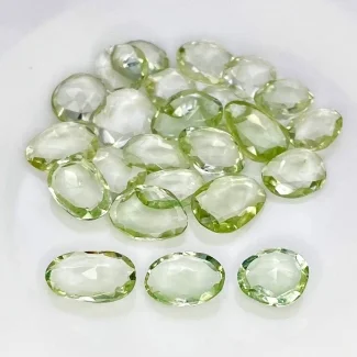58.85 Cts. Green Amethyst 11-13mm Rose Cut Irregular Shape AA+ Grade Gemstones Parcel - Total 24 Pcs.