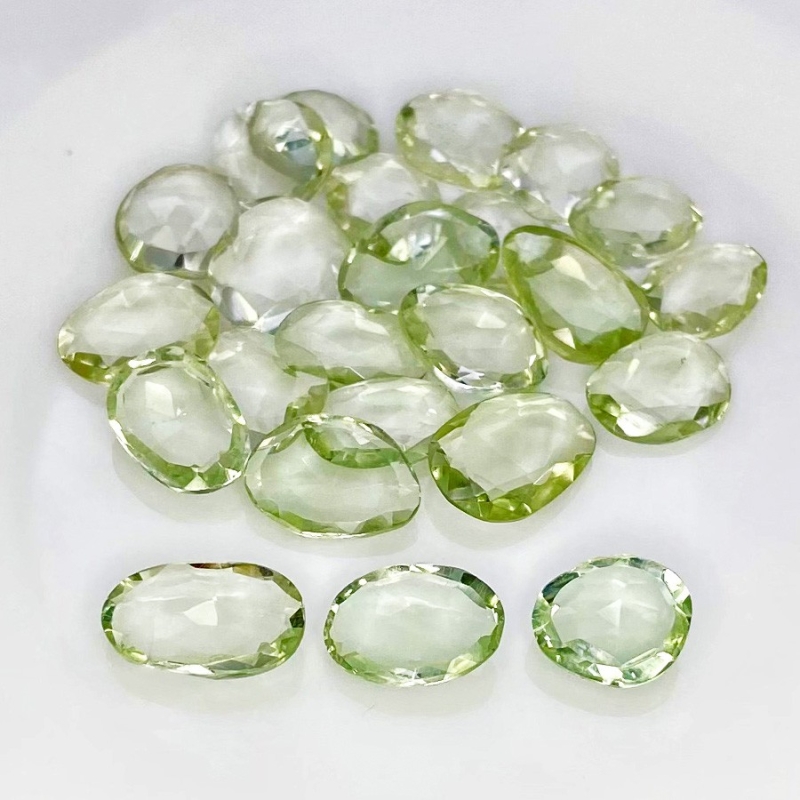 58.85 Cts. Green Amethyst 11-13mm Rose Cut Irregular Shape AA+ Grade Gemstones Parcel - Total 24 Pcs.
