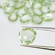 55.30 Cts. Green Amethyst 7-11mm Rose Cut Irregular Shape AA+ Grade Gemstones Parcel - Total 34 Pcs.