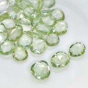 55.30 Cts. Green Amethyst 7-11mm Rose Cut Irregular Shape AA+ Grade Gemstones Parcel - Total 34 Pcs.