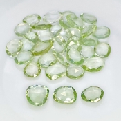 55.30 Cts. Green Amethyst 7-11mm Rose Cut Irregular Shape AA+ Grade Gemstones Parcel - Total 34 Pcs.
