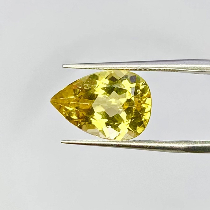4.83 Carat Yellow Beryl 14x10mm Faceted Pear Shape AAA Grade Loose Gemstone - Total 1 Pc.
