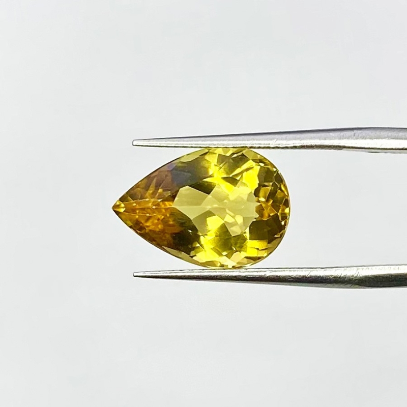 4.34 Carat Yellow Beryl 14x9.5mm Faceted Pear Shape AAA Grade Loose Gemstone - Total 1 Pc.