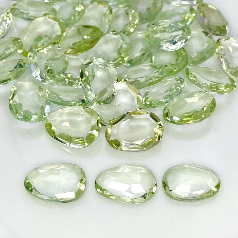 131.55 Cts. Green Amethyst 12-14mm Rose Cut Irregular Shape AA+ Grade Gemstones Parcel - Total 39 Pcs.
