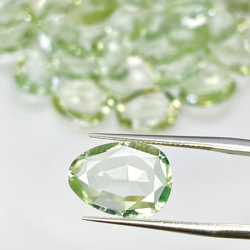 131.55 Cts. Green Amethyst 12-14mm Rose Cut Irregular Shape AA+ Grade Gemstones Parcel - Total 39 Pcs.