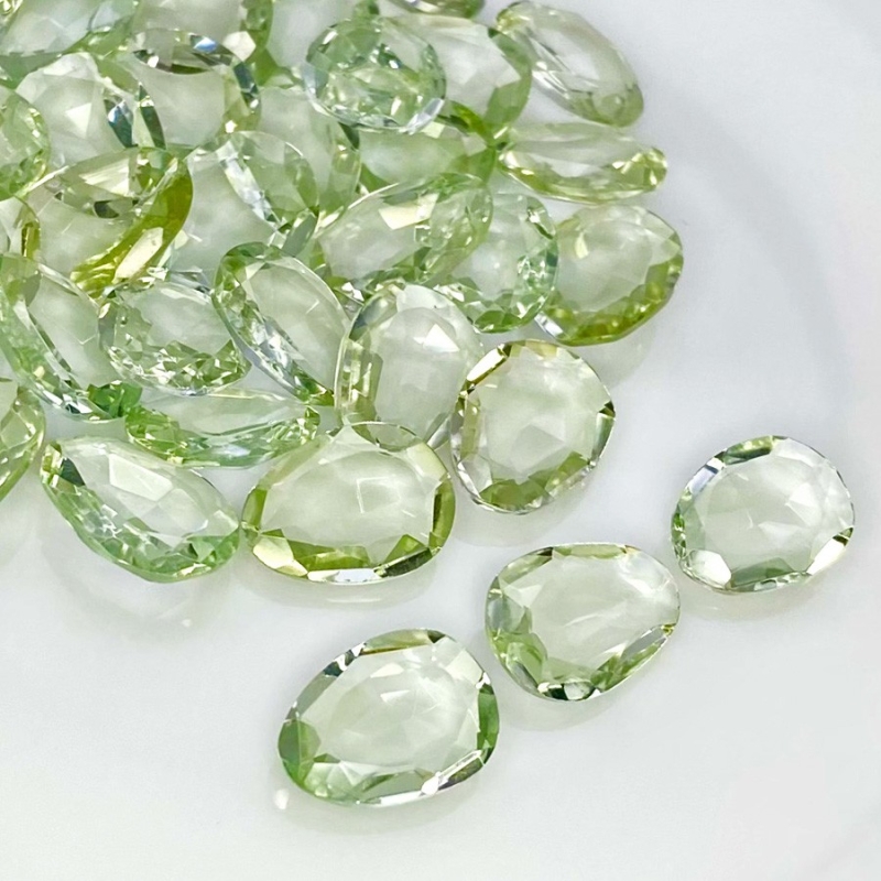 131.55 Cts. Green Amethyst 12-14mm Rose Cut Irregular Shape AA+ Grade Gemstones Parcel - Total 39 Pcs.