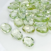 131.55 Cts. Green Amethyst 12-14mm Rose Cut Irregular Shape AA+ Grade Gemstones Parcel - Total 39 Pcs.