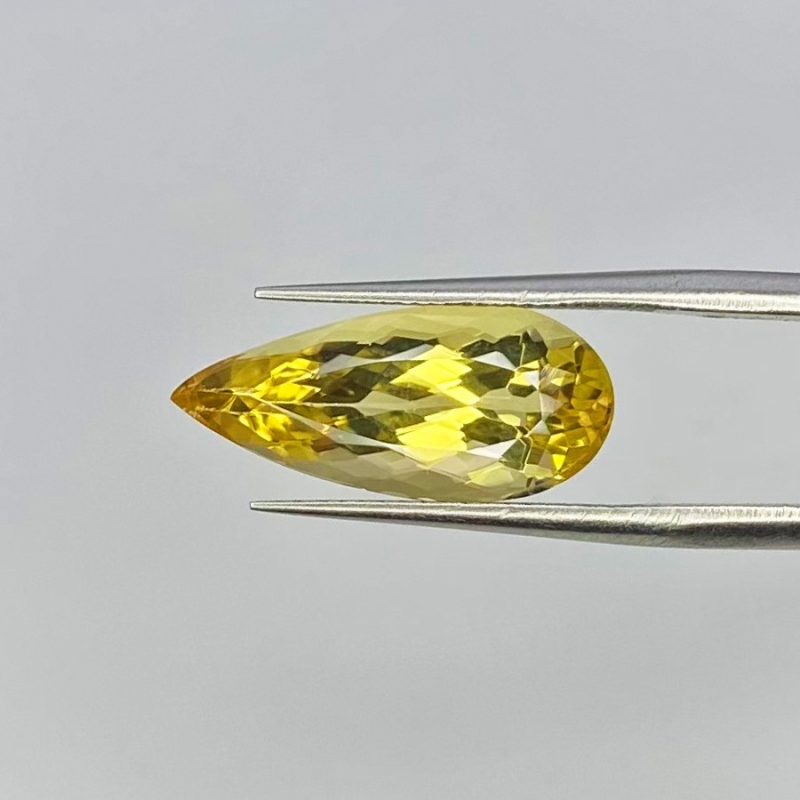 4.75 Carat Yellow Beryl 18x8mm Faceted Pear Shape AAA Grade Loose Gemstone - Total 1 Pc.