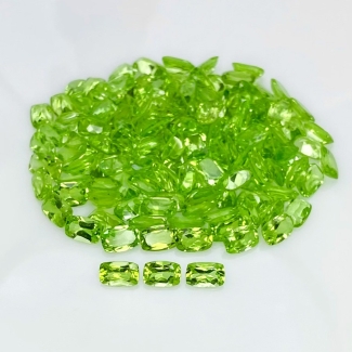 70.15 Cts. Peridot 6x4mm Faceted Cushion Shape AAA Grade Gemstones Parcel - Total 135 Pcs.