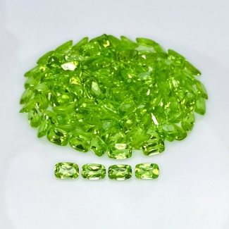 70.75 Cts. Peridot 6x4mm Faceted Cushion Shape AAA Grade Gemstones Parcel - Total 135 Pcs.