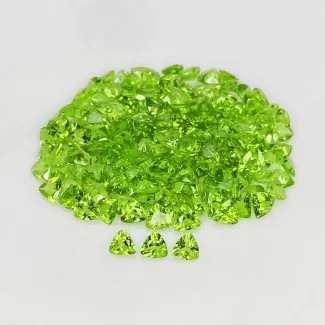 71.65 Cts. Peridot 5mm Faceted Trillion Shape AAA Grade Gemstones Parcel - Total 165 Pcs.