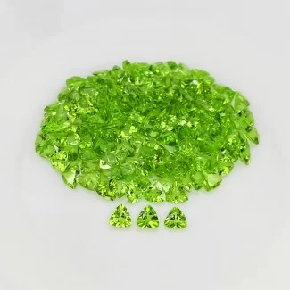 71.40 Cts. Peridot 5mm Faceted Trillion Shape AAA Grade Gemstones Parcel - Total 165 Pcs.