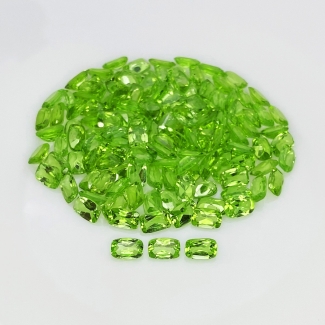 70.60 Cts. Peridot 6x4mm Faceted Cushion Shape AAA Grade Gemstones Parcel - Total 135 Pcs.