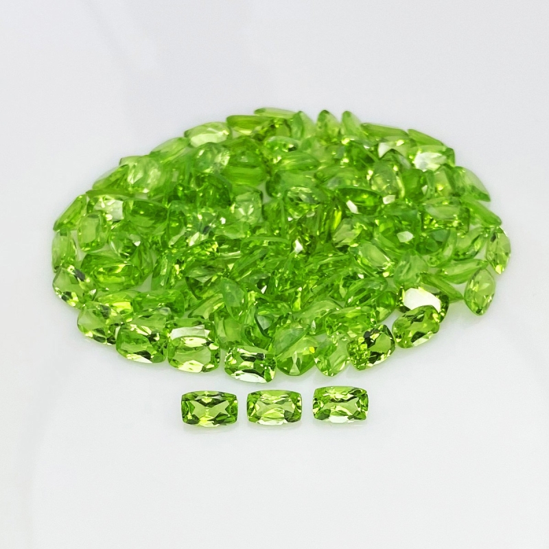 69.40 Cts. Peridot 6x4mm Faceted Cushion Shape AAA Grade Gemstones Parcel - Total 135 Pcs.