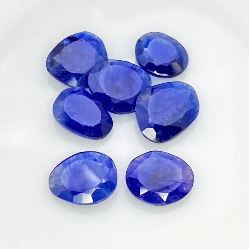 37.58 Carat Blue Sapphire 11.5x10-15x11.5mm Rose Cut Irregular Shape A Grade Gemstones Parcel - Total 7 Pcs.
