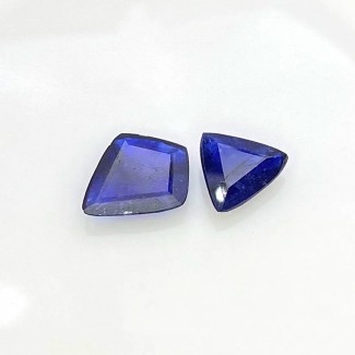 Blue Sapphire Faceted Mix Shape AA Grade Gemstone Parcel - 9.5-14x11.5mm - 2 Pc. - 6.48 carat