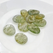 146.7 Carat Green Rutile 18.5-27mm Rose Cut Irregular Shape AA Grade Gemstones Parcel - Total 12 Pcs.
