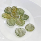 146.7 Carat Green Rutile 18.5-27mm Rose Cut Irregular Shape AA Grade Gemstones Parcel - Total 12 Pcs.