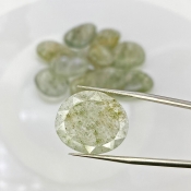 146.7 Carat Green Rutile 18.5-27mm Rose Cut Irregular Shape AA Grade Gemstones Parcel - Total 12 Pcs.