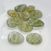 146.7 Carat Green Rutile 18.5-27mm Rose Cut Irregular Shape AA Grade Gemstones Parcel - Total 12 Pcs.